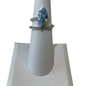 Bomb Party March 2026 Size 6 The Haven Ring Aquamarine / Rhodium Plating
